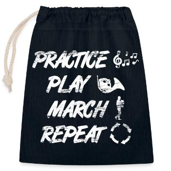Practice playing French horn Repeat - Closable cotton gift bag (25x30cm) - navy - Front