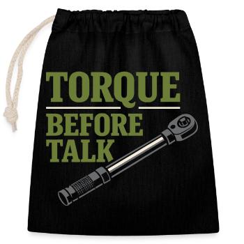 Tractor Mechanic Diesel Repair Tech - Closable cotton gift bag (25x30cm) - black - Front