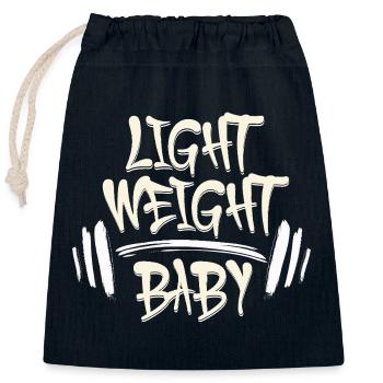 Fitness Motivation Saying Design Light Weight Baby - Closable cotton gift bag (25x30cm) - navy - Front