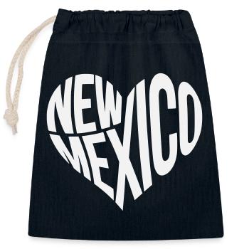 New Mexico Heart Typo - Closable cotton gift bag (25x30cm) - navy - Front