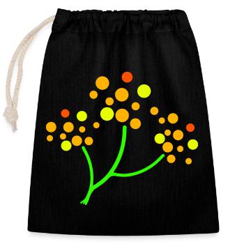 Neongepunkteter Baum Explosion - Verschließbarer Geschenkbeutel aus Baumwolle (25x30cm) - Schwarz - Vorne