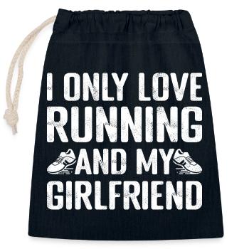 Marathon Runner I Only Love Running - Verschließbarer Geschenkbeutel aus Baumwolle (25x30cm) - Navy - Vorne