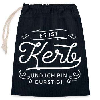 Es ist Kerb und ich bin durstig - Verschließbarer Geschenkbeutel aus Baumwolle (25x30cm) - Navy - Vorne