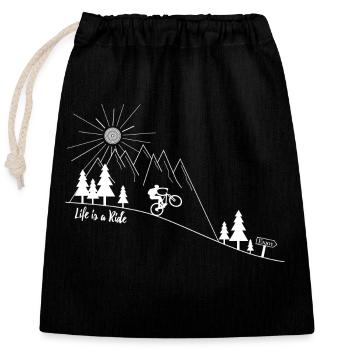 mtb Mountainbike Mountainbiker Fahrrad - Verschließbarer Geschenkbeutel aus Baumwolle (25x30cm) - Schwarz - Vorne