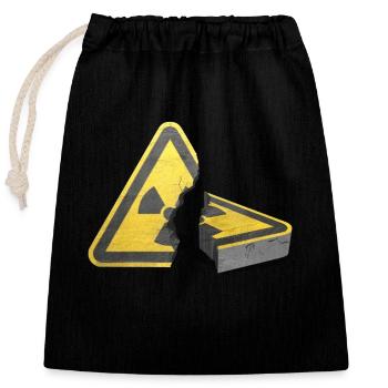 Atomausstieg! Nuclear power, no thank you! - Closable cotton gift bag (25x30cm) - black - Front