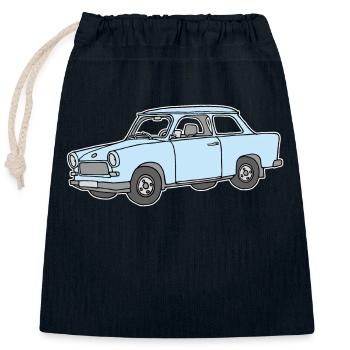 Hellblauer Trabi,  - Verschließbarer Geschenkbeutel aus Baumwolle (25x30cm) - Navy - Vorne