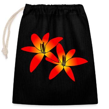 wundervolle orange Lilien, Blumen, Lilie - Verschließbarer Geschenkbeutel aus Baumwolle (25x30cm) - Schwarz - Vorne