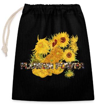 Sunflowers FLOWER POWER van Gogh gift idea - Closable cotton gift bag (25x30cm) - black - Front
