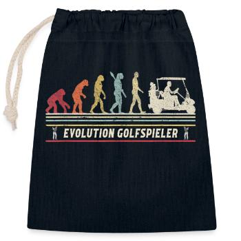 Evolution Golf retro - Sac cadeau en coton avec cordon (25 x 30 cm) - bleu marine - Devant