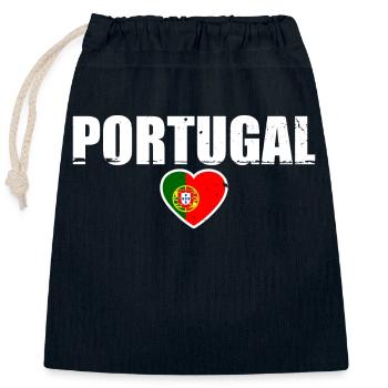 Portugal Vintage Drapeau portugais - Sac cadeau en coton avec cordon (25 x 30 cm) - bleu marine - Devant