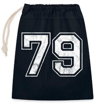Anzahl 79 - Verschließbarer Geschenkbeutel aus Baumwolle (25x30cm) - Navy - Vorne
