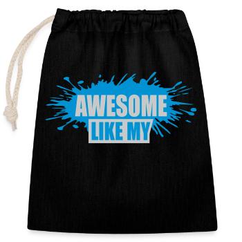 Awesome Like My Template - Closable cotton gift bag (25x30cm) - black - Front