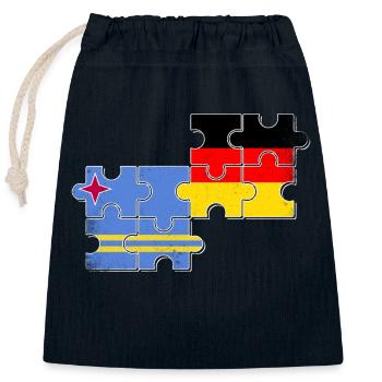 Aruba Deutschland Flagge Arubaner Deutscher - Verschließbarer Geschenkbeutel aus Baumwolle (25x30cm) - Navy - Vorne