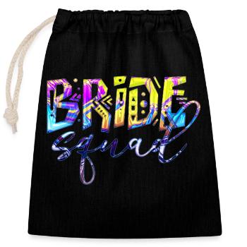 Bride bride wedding stag party bridesmaid party stag party - Closable cotton gift bag (25x30cm) - black - Front