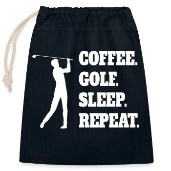 Golfspielerin Golf Golfschläger Spruch Golfball - Verschließbarer Geschenkbeutel aus Baumwolle (25x30cm) - Navy - Vorne
