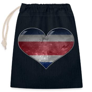 Costa Rica-Herz - Verschließbarer Geschenkbeutel aus Baumwolle (25x30cm) - Navy - Vorne