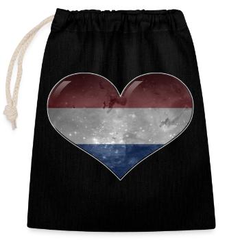 Holland-Heart - Sac cadeau en coton avec cordon (25 x 30 cm) - noir - Devant
