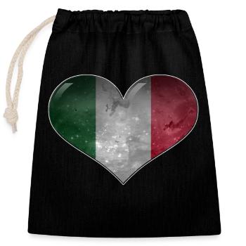 The heart of Italy - Closable cotton gift bag (25x30cm) - black - Front