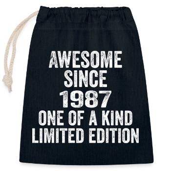 Awesome Since 1987 One Of A Kind 1987 Gift - Verschließbarer Geschenkbeutel aus Baumwolle (25x30cm) - Navy - Vorne