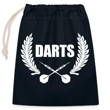Darts Sports Fun - Closable cotton gift bag (25x30cm) - navy - Front