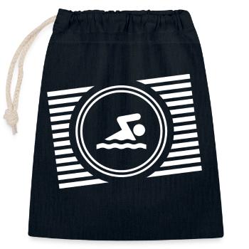 Nageurs Sports nautiques - Sac cadeau en coton avec cordon (25 x 30 cm) - bleu marine - Devant