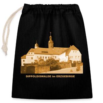 Dippoldiswalde Hôtel de ville Erzgebirge Saxe - Sac cadeau en coton avec cordon (25 x 30 cm) - noir - Devant