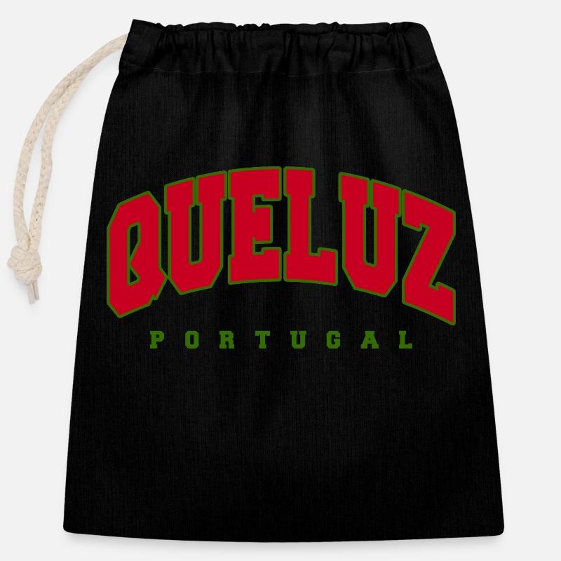 Queluz - Gavepose av bomull med lukkemekanisme (25x30cm) - svart