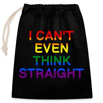 Je ne peux même pas penser chemise droite LGBTQ Gay Pride - Sac cadeau en coton avec cordon (25 x 30 cm) - noir - Devant