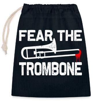 trombone, trombonist, wind orchestra, brass band - Closable cotton gift bag (25x30cm) - navy - Front