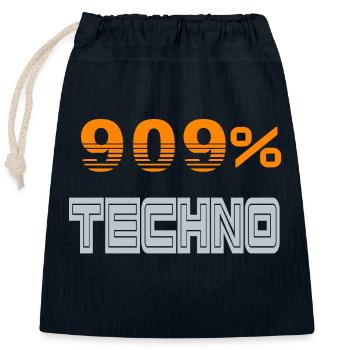 909 Techno Letter - Verschließbarer Geschenkbeutel aus Baumwolle (25x30cm) - Navy - Vorne