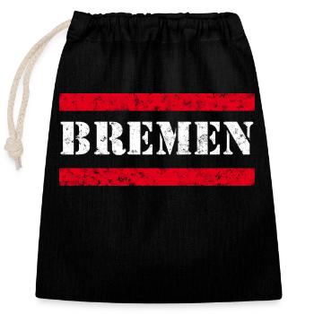 Bremen Vintage - Verschließbarer Geschenkbeutel aus Baumwolle (25x30cm) - Schwarz - Vorne