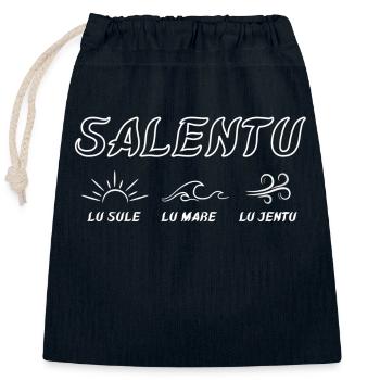 Salento 🤍🩶🤍 - Italie - Sac cadeau en coton avec cordon (25 x 30 cm) - bleu marine - Devant