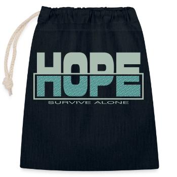 HOPE survive alone - Closable cotton gift bag (25x30cm) - navy - Front