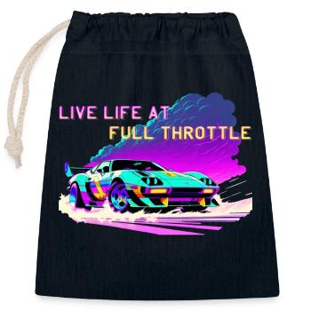 Full throttle - Closable cotton gift bag (25x30cm) - navy - Front