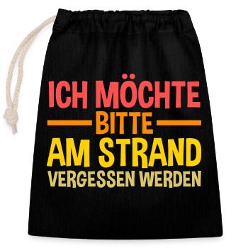 Sommerurlaub Urlauber Urlaub - Verschließbarer Geschenkbeutel aus Baumwolle (25x30cm) - Schwarz - Vorne