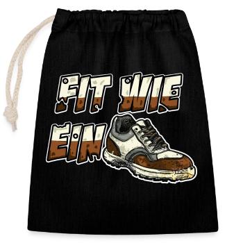 Fit like a sneaker Young Sporty Old shoe - Closable cotton gift bag (25x30cm) - black - Front