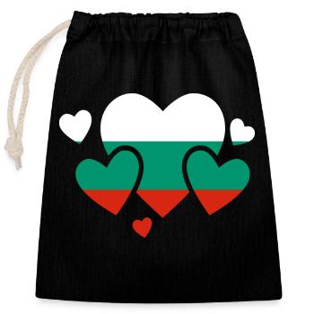 Bulgarien Flagge Bulgarische Fahne Goldstrand - Verschließbarer Geschenkbeutel aus Baumwolle (25x30cm) - Schwarz - Vorne