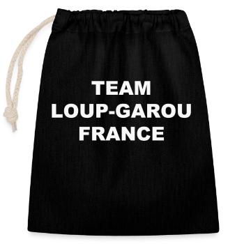 Team Loup-Garou France - Sac cadeau en coton avec cordon (25 x 30 cm) - noir - Devant