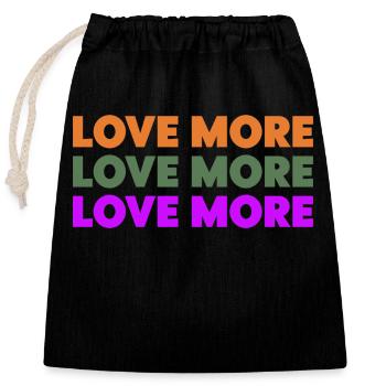 Love more - Sac cadeau en coton avec cordon (25 x 30 cm) - noir - Devant
