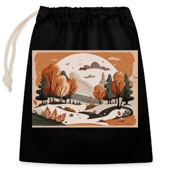 Flowing River (Fall Collection #3) - Closable cotton gift bag (25x30cm) - black - Front