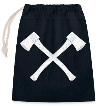 Axt - Verschließbarer Geschenkbeutel aus Baumwolle (25x30cm) - Navy - Vorne