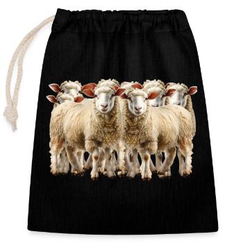 Troupeau de moutons dans la gestion du paysage - Sac cadeau en coton avec cordon (25 x 30 cm) - noir - Devant