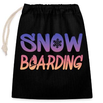 snowboarding - Verschließbarer Geschenkbeutel aus Baumwolle (25x30cm) - Schwarz - Vorne
