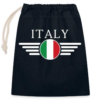 Italien T-Shirt: Eleganz, Geschichte, Dolce Vita - Verschließbarer Geschenkbeutel aus Baumwolle (25x30cm) - Navy - Vorne