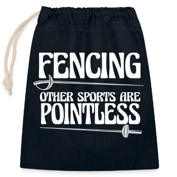 L’escrime d’autres sports sont des combats à l’épée inutiles - Sac cadeau en coton avec cordon (25 x 30 cm) - bleu marine - Devant