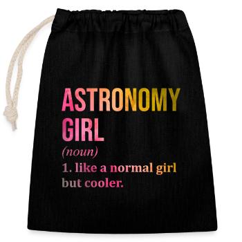 astronomie - Sac cadeau en coton avec cordon (25 x 30 cm) - noir - Devant