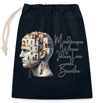 Headquarters of Imagination - Closable cotton gift bag (25x30cm) - navy - Front