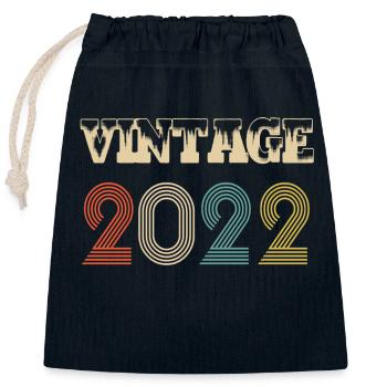 2022 Vintage Retro Geburtstag - Original - Verschließbarer Geschenkbeutel aus Baumwolle (25x30cm) - Navy - Vorne