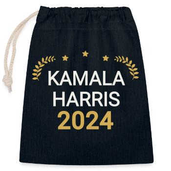 Kamala Harris for President 2024 - Closable cotton gift bag (25x30cm) - navy - Front