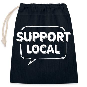 SOUTENEZ LOCAL BRIGHT - Sac cadeau en coton avec cordon (25 x 30 cm) - bleu marine - Devant